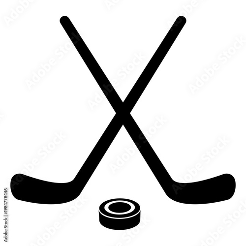 Hockey logo design. Flat Image