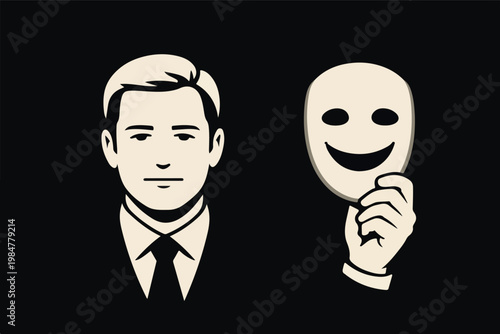 Corporate Transparency Concept with Leadership Authenticity and Honest Communication Removing False Image Layers Illustration