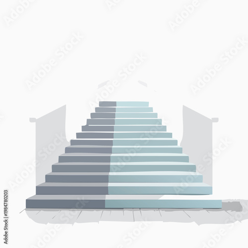 Staircase illustration ascending steps with light and shadow conceptual design