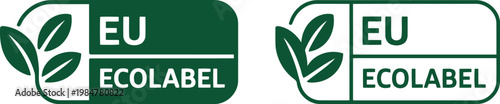 EU Ecolabel certification icons for sustainable eco-friendly products and environmental compliance