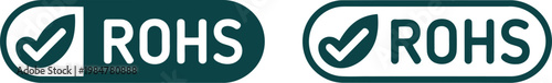 ROHS Compliance Certification Icons with Check Mark for Electronics and Manufacturing Labels