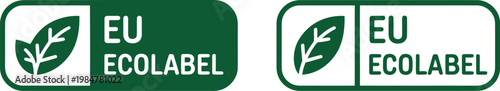 EU Ecolabel certification icons in green for sustainable eco-friendly product labeling and environmental compliance