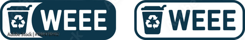 WEEE recycling symbol icons for electronic waste disposal and environmental compliance labeling