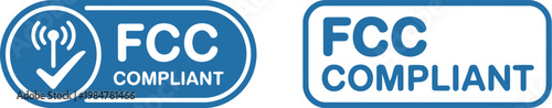 FCC Compliant Logo Set in Blue for Electronic Device Certification and Regulatory Compliance
