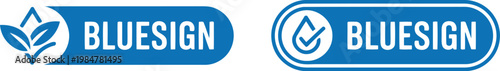 Bluesign certified eco label icons for sustainable textile and environmentally friendly product branding