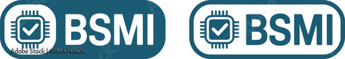 BSMI certification logo icons for electronics compliance and safety standards, vector illustration
