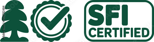 SFI Certified Logo Vector for Sustainable Forestry and Eco-Friendly Product Packaging Design