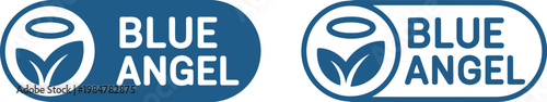 Blue Angel eco label vector icons for sustainable certified products and environmental responsibility
