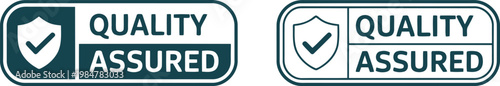 Quality Assured Badge Icon Set for Certification, Guarantee, and Business Standards