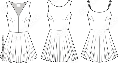 Three white lace sleeveless summer dresses with lace trim and tiered ruffles white lace dress