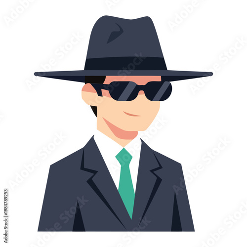 Cartoon man in suit and sunglasses 2