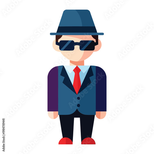 Cartoon man in suit and sunglasses 3