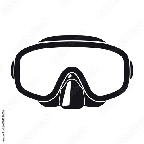 Underwater diving mask icon showing simple design for diving and snorkeling in water.
