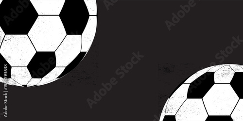 Football or Soccer with spotlight and fade-out shadow in the dark background. Copy space. Sport and game concept. 3D illustration rendering