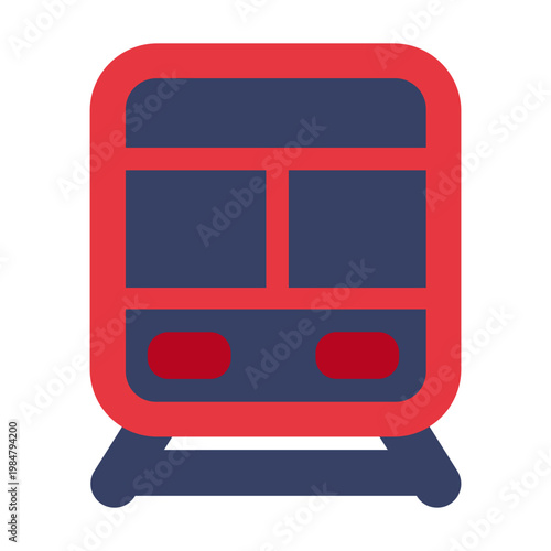 Vector Of Train Public Icon_Gradient Line Icon