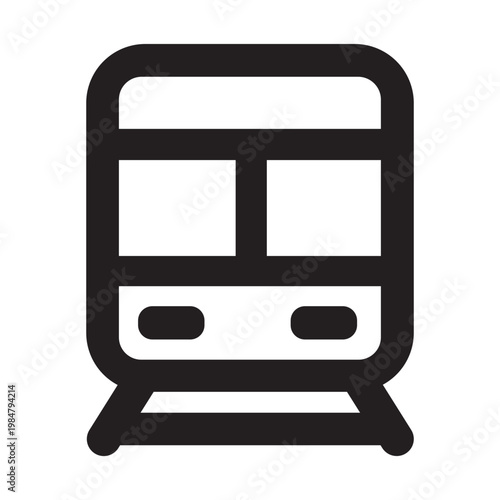 Vector Of Train Public Icon_Line Icon