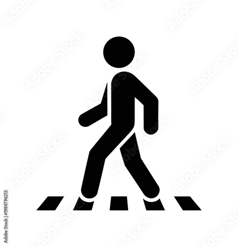 Vector graphic of a person walking across a crosswalk