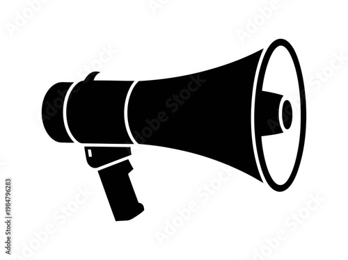 Vector of a black megaphone for communication and announcement purposes