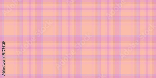 Nobility vector pattern tartan, proud textile check seamless. Inspiration background plaid fabric texture in orange and pink colors.