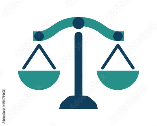 Vector graphic of a balanced scale with two equal sides