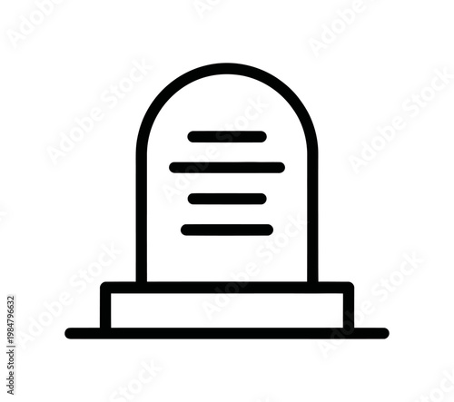 Vector of a simple tombstone with a modern design