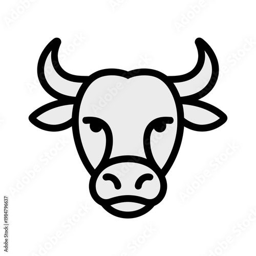 Vector of a bull's head in a simple and modern style.