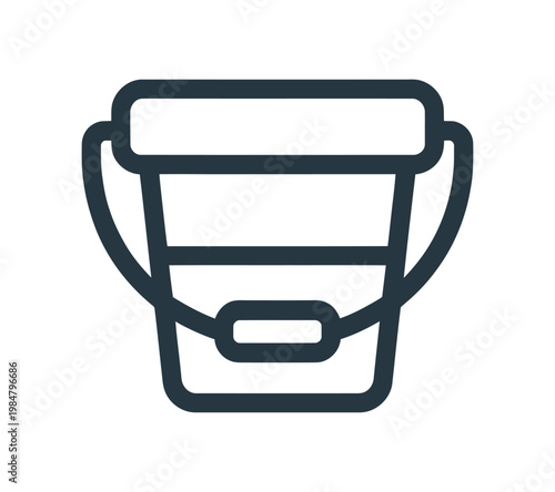 Vector of a simple black bucket with handle