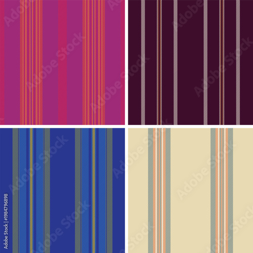 Striped collection ideal for cushion shams. Vector lines patterns add style to bedroom and living room decor. Seamless repeats keep edges clean.