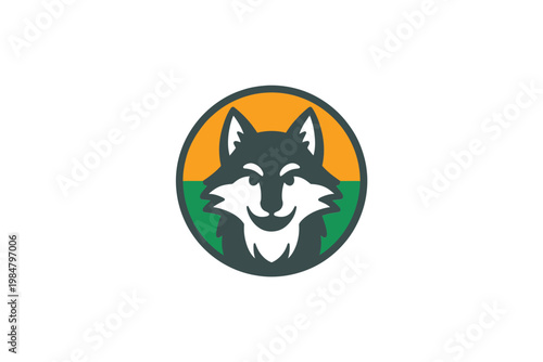 A circular logo features a stylized black fox head with green and orange accents
