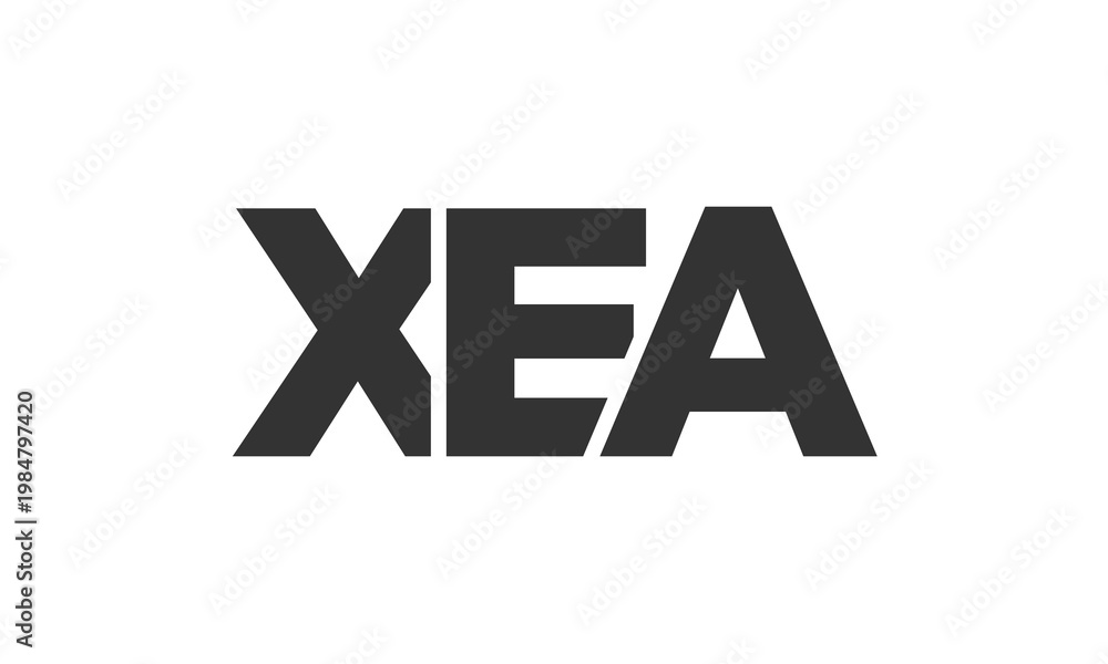 Obraz premium XEA logo design template with strong and modern bold text. Initial based vector logotype featuring simple and minimal typography. Trendy company identity.