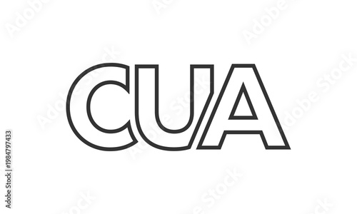 CUA logo design template with strong and modern bold text. Initial based vector logotype featuring simple and minimal typography. Trendy company identity.