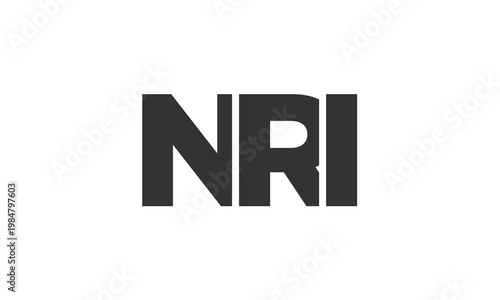 Free Download NRI logo design template with strong and modern bold text. Initial based vector logotype featuring simple and minimal typography. Trendy company identity. - GFXLoad