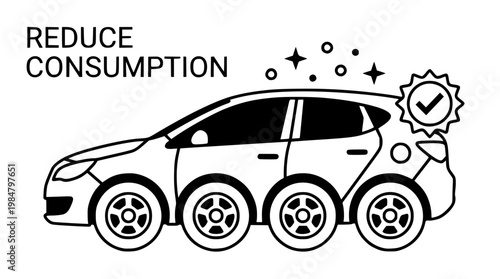 Reduce Consumption with Eco Friendly Car Design Illustration