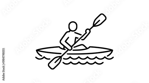 Man kayaking on water with a paddle in hand