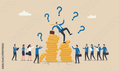 Foto Financial bankruptcy the illustration is modern, flat design with clean lines an