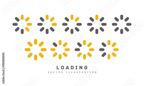 ローディング シンプルなアイコンのセット ベクターイラスト