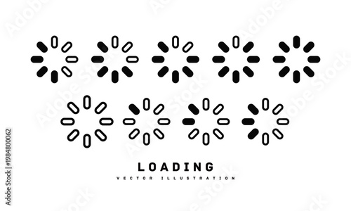 ローディング シンプルなアイコンのセット ベクターイラスト