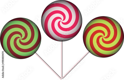 colorful lollipop on white background