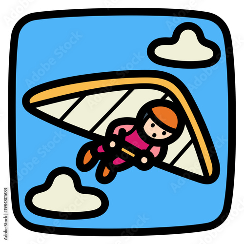 Hang gliding illustration