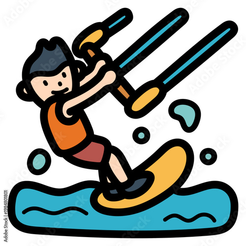 kitesurfing illustration