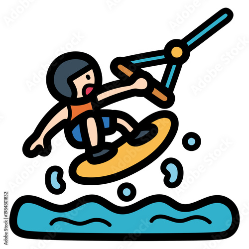 wakeboarding illustration