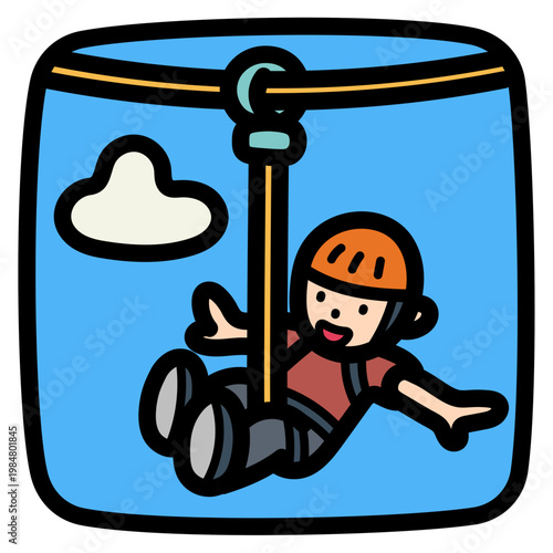 Zip lining illustration