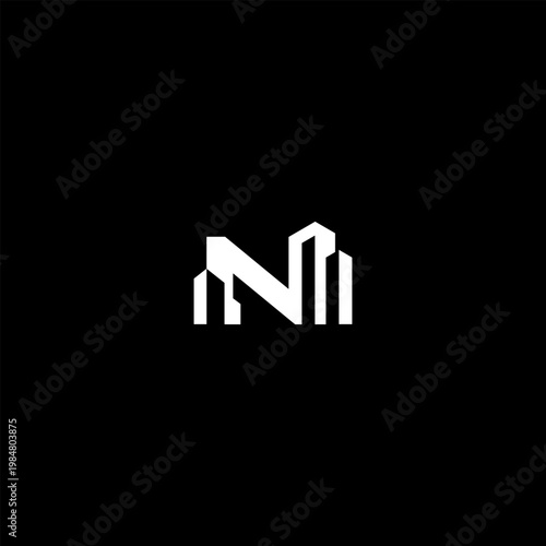 Letter N building logo design template - vector illustration. Letter N building logo emblem design on a black background. Suitable for your design need, logo, illustration, animation, etc.