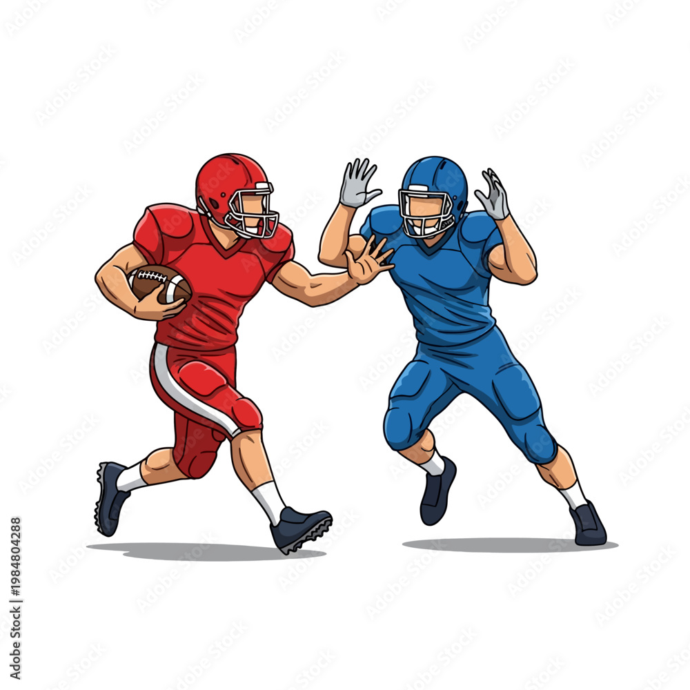 Obraz premium Two football player vector illustration 