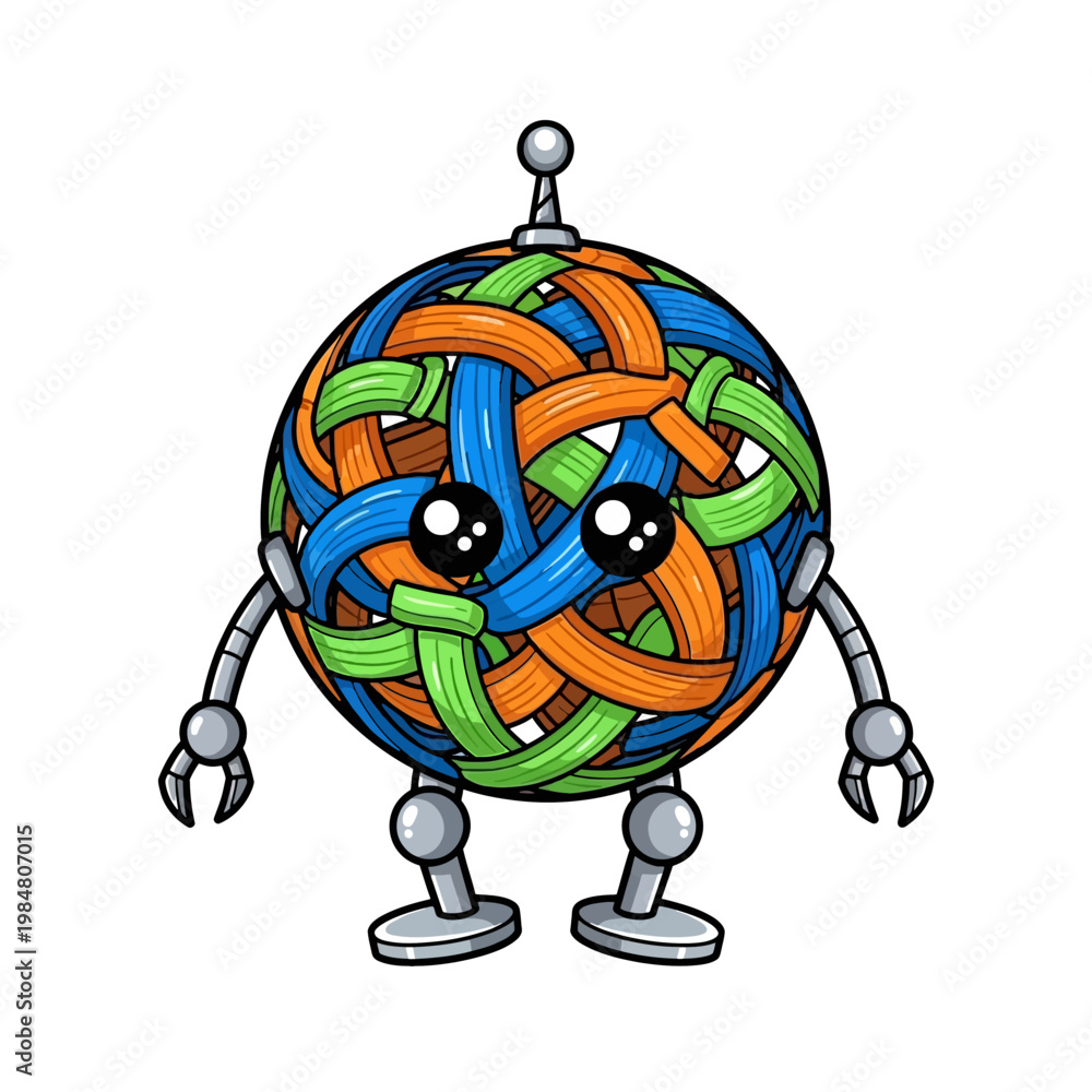 Fototapeta premium Takraw ball robot vector