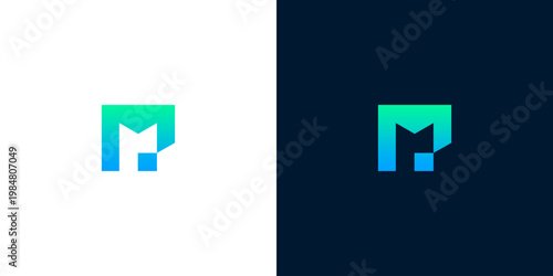 Modern abstract logo mark with gradient colors for technology and business use