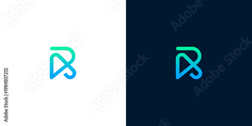 Abstract Letter R Logo Design - Modern Gradient Play Button Symbol