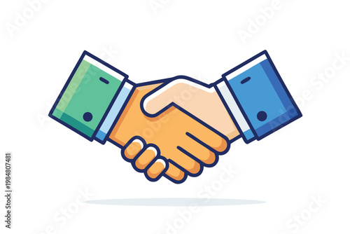 Handshake between two hands showing agreement and partnership