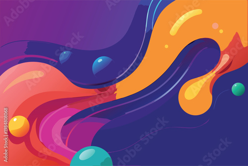 Colorful vector design with fluid shapes and circles