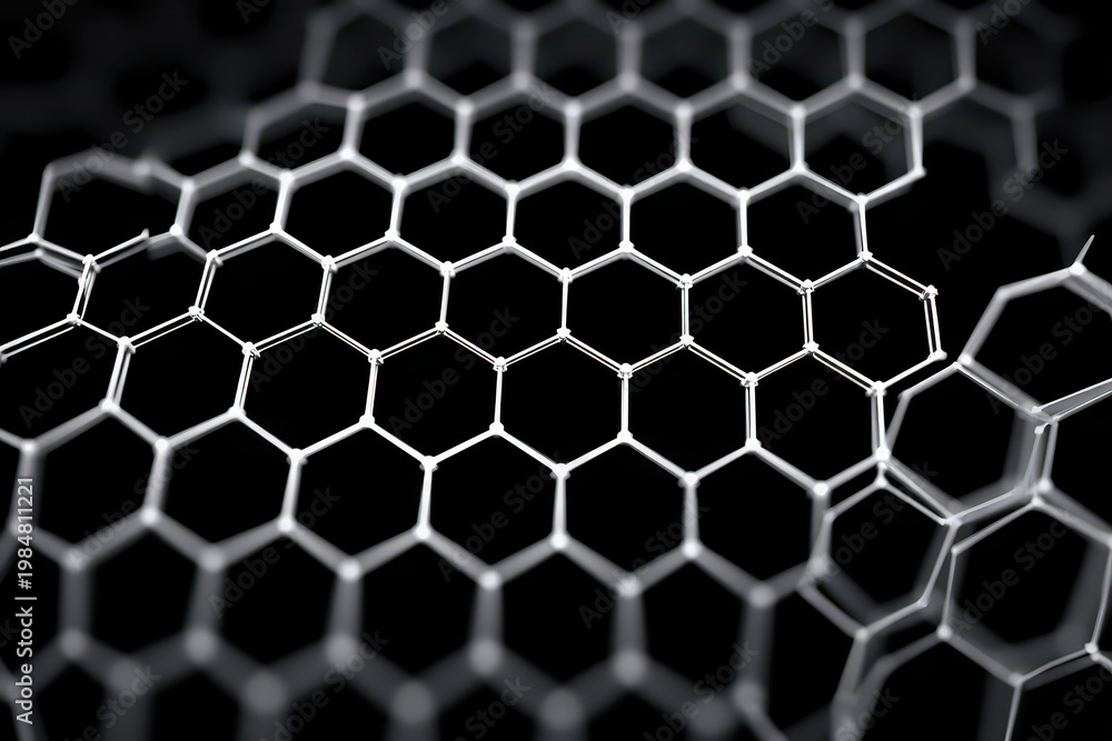 Fototapeta premium Modern Hexagon Network Wireframe Structure Template